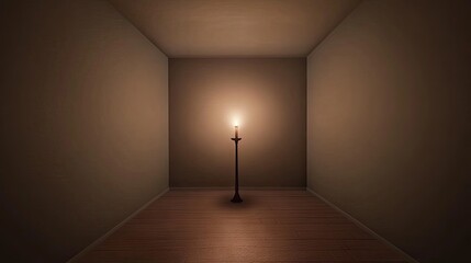 Candlelight in dark room, hope, peace, quiet interior, meditation