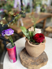 red flowers in a vase