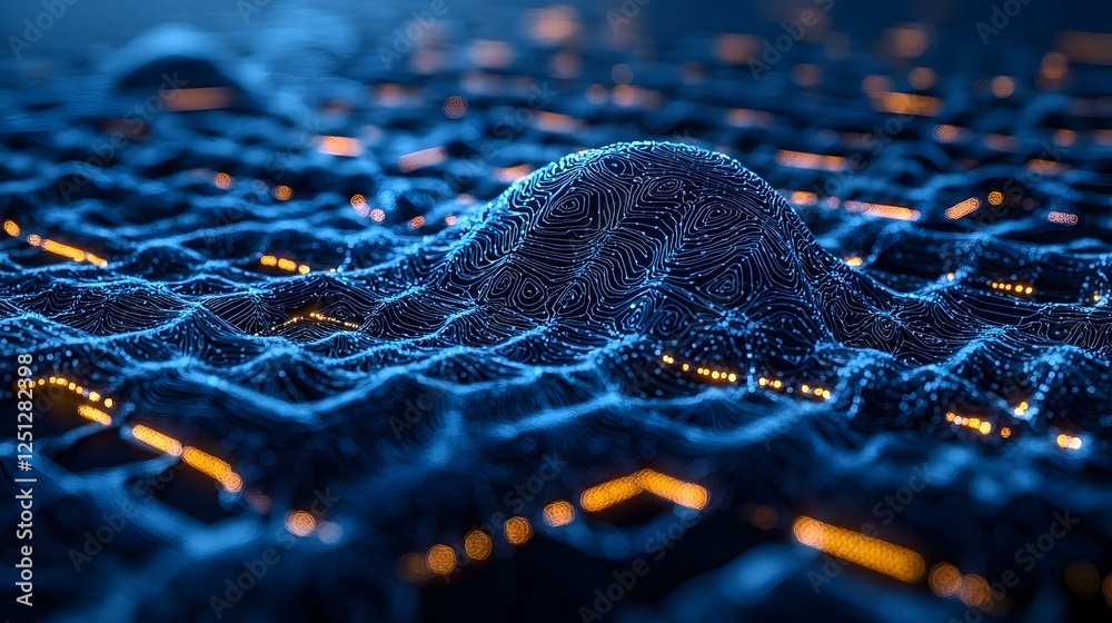 Poster captivating abstract depiction of the intricate and dynamic nature of deep learning showcased throug
