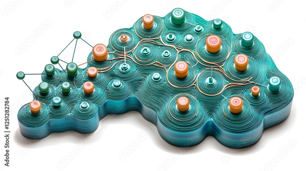 Poster futuristic digital architecture visualizing the intricate and interconnected nature of intelligence 