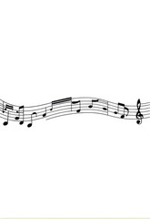 Colored note music staff elements