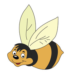 Vector illustration bee fly on the high