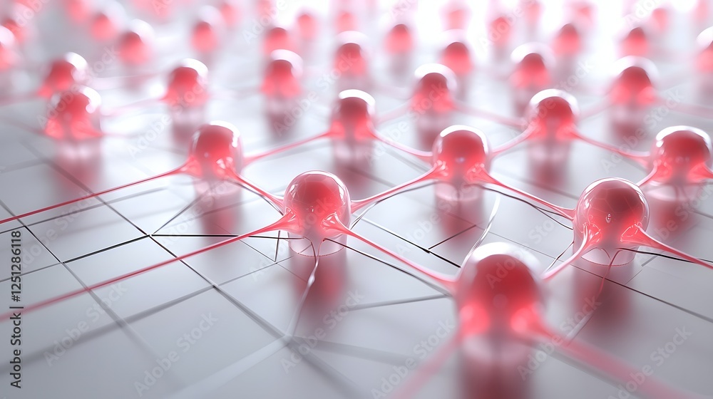 Poster detailed visualization of an intricate neural network system with interconnected nodes and edges