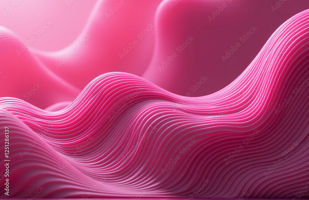 Aufkleber The Background Features Pink Smooth Abstract Lines Generated By An Ai System With A Focus On Artistic Creation And Uniqueness. 00002