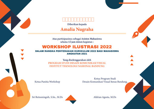 template certificate of participation for a workshop on illustration