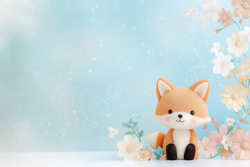 P An adorable wallpaper with a chibi fox and