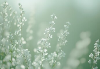 Fototapeta premium Abstract background of white bokeh on a soft green background