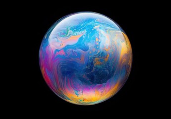 Abstract background texture of iridescent paints. Soap bubble