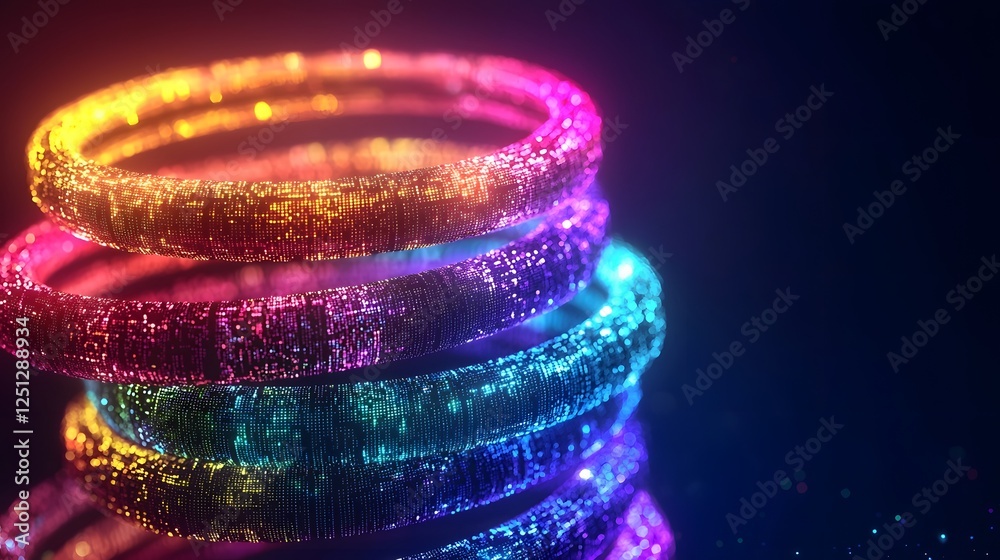 Poster captivating abstract composition showcasing the vibrant neon glow and mesmerizing layers of an neura