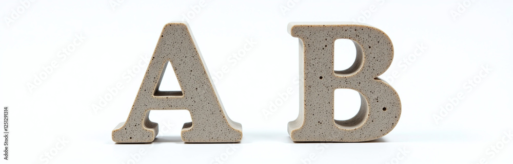 Poster Two Stone Letters A And B Are Isolated Against A Clean White Background In A Simple Yet Elegant Design. 00002