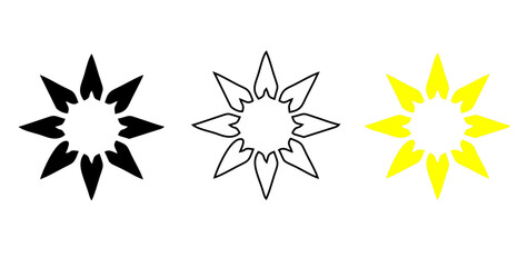 Stars icon collection. Different star shapes. Black stars icon set. Sparkle star icon set. Falling stars . Vector illustration