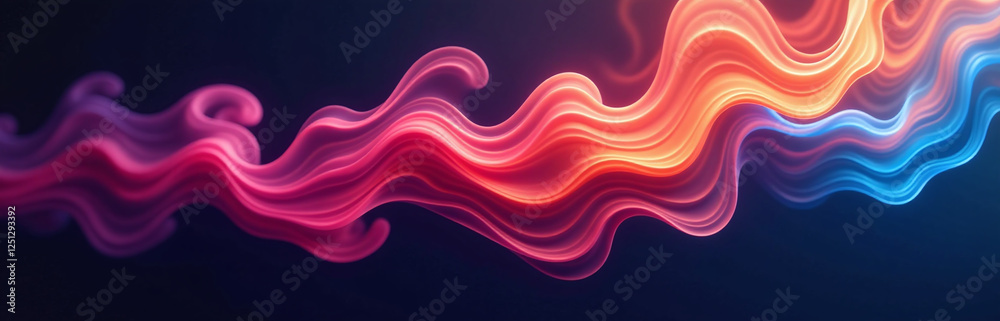 Poster Vibrant Smoke Swirls In A Multicolored Gradient On A Dark Background, Creating A Mesmerizing Visual Effect Of Movement And Color. 00002