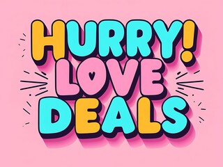 Hurry Love Deals Amazing Colorful Typography