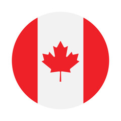 Flag of Canada. Canada circle flag logo icon digital vector illustration