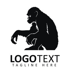 creative and strong chimpanzee logo vector isolated on white background