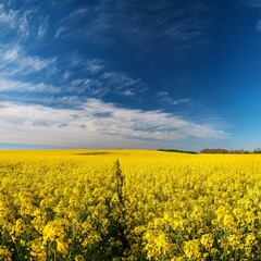 Fototapeta premium 菜の花畑と青空