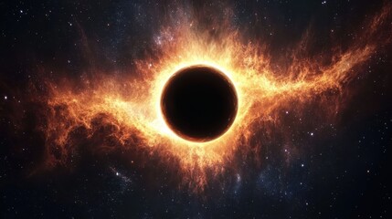 Obraz premium Fiery cosmic event, nebula background, space art, science fiction