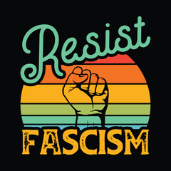 vintage Resist Fascism new graphic design