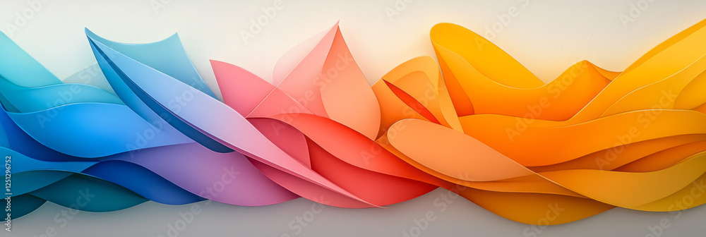 Aufkleber a lively matrix of glossy geometry, each shape interconnected, creating a layered, dynamic effect,
