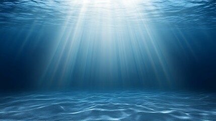 Obraz premium Underwater sun rays, ocean floor, light rays