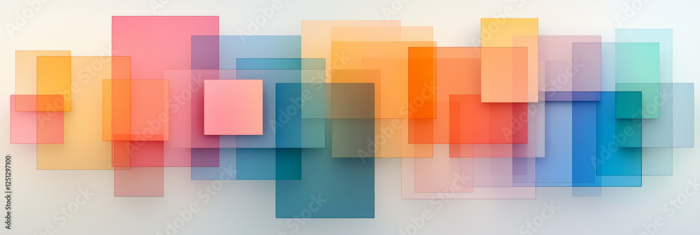 Poster an abstract puzzle of colorful geometric segments, unified by a smooth, glossy texture, evoking a