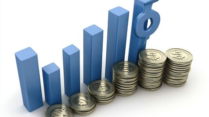 Rising Bar Graph Shows Increasing Monetary Value