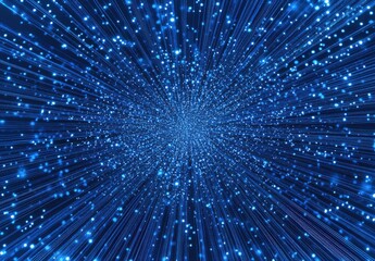 Fototapeta premium Abstract blue background motion transformation movement grow dots lines connect pattern of future innovation technology digital business concept with network for decentralize communication