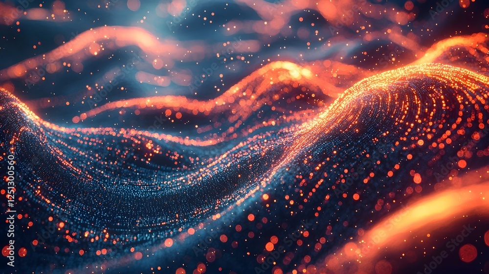 Poster ethereal data cloud visualization of digital information technology and data flow an abstract futuri