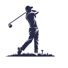 Minimalist Golfer Silhouette Vector Illustration