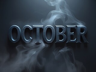 October month depicted with smoky background