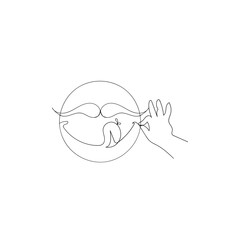 continuous line drawing delicious food symbols