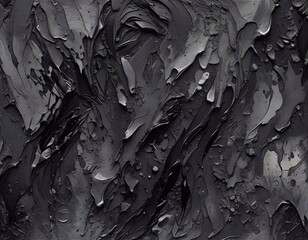 Dark Abstract Texture: Dramatic Black and Gray Fluid Art