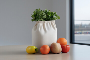 P A sleek and reusable fabric produce bag fil