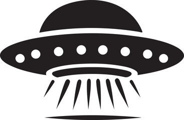 UFOs Simple Black Silhouette on a White Background 