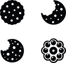 Cookie silhouette icon vector art on white background  