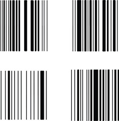 Barcode icon set. Vector illustration isolated on white background.