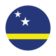 Flag of Curacao. Curacao circle flag logo icon computer vector illustration design