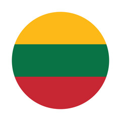 Flag of Lithuania. Lithuania circle flag logo icon computer vector illustration design