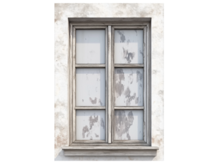 Old wooden window in old house