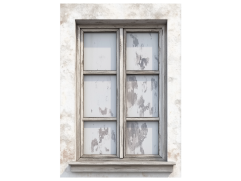 Old wooden window in old house