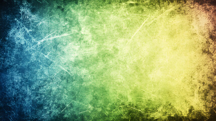 Fototapeta premium Abstract grunge background with vibrant teal, green, and yellow hues. Perfect for design projects needing a textured, vintage feel.