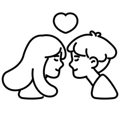 Love romantic couple cartoon character illustration