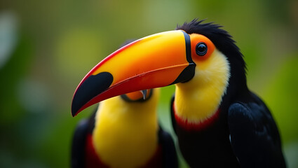 Fototapeta premium The Majestic Toucan: A Vibrant Symbol of the Rainforest