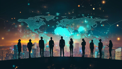 Corporate Team Collaborating with Digital Technology for Advanced Marketing Data Analysis and Strategic Investment Decision-Making in a Modern Business Setting