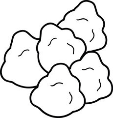 Stylish Chicken Nuggets Outline Vector – Perfect for Food Stickers