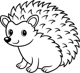 Adorable Hedgehog Coloring Page Outline – Perfect for Kids’ Fun