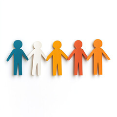 Colorful paper figures holding hands, symbolizing unity and