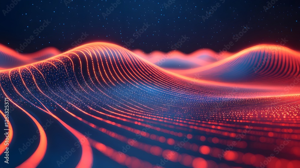 Poster glowing digital lines highlighting the unique iris pattern during biometric recognition and identifi