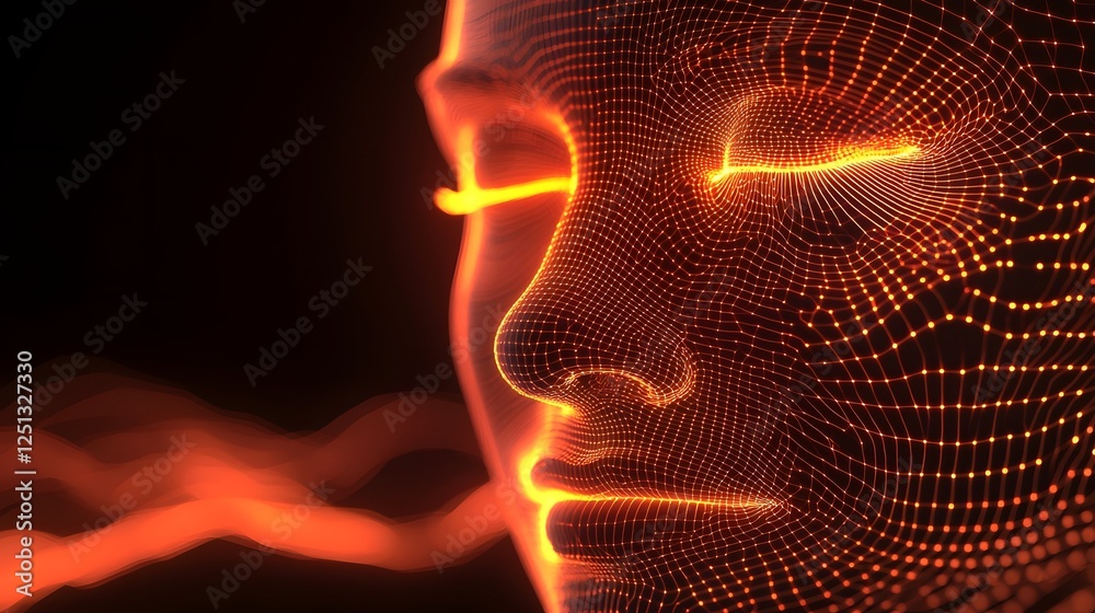 Poster glowing iris mapping an abstract visualization of biometric identification technology this digital s