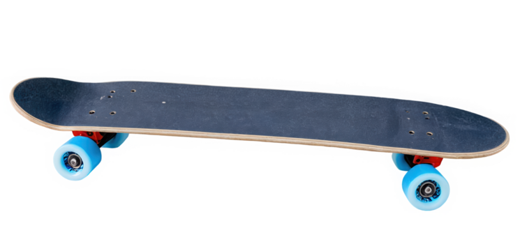 Blue Skateboard   isolated on transparent background cutout